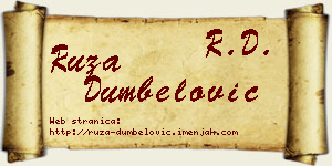 Ruža Dumbelović vizit kartica